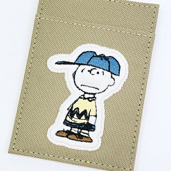 スヌーピー チャーリーブラウン シングルパスケース アップリケ 定期入れ SNOOPY