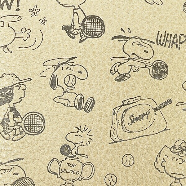 スヌーピー シングルパスケース エンボス ベージュ SNOOPY