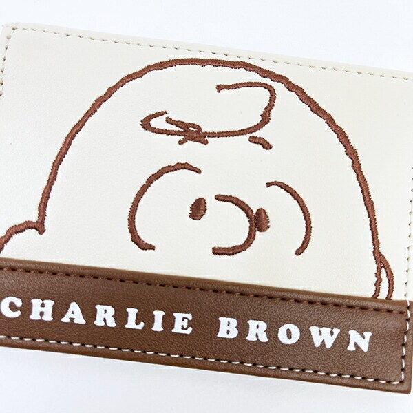 スヌーピー チャーリー・ブラウン フェイスアップ 刺しゅう シングルパスケース 定期入れ SNOOPY