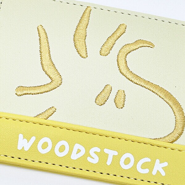 スヌーピー ウッドストック フェイスアップ 刺しゅう シングルパスケース 定期入れ SNOOPY