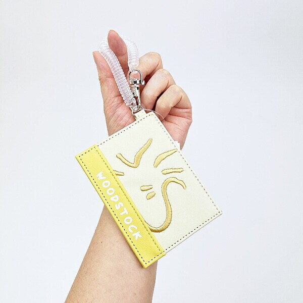 スヌーピー ウッドストック フェイスアップ 刺しゅう シングルパスケース 定期入れ SNOOPY