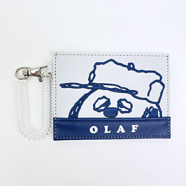 スヌーピー オラフ フェイスアップ 刺しゅう シングルパスケース 定期入れ SNOOPY
