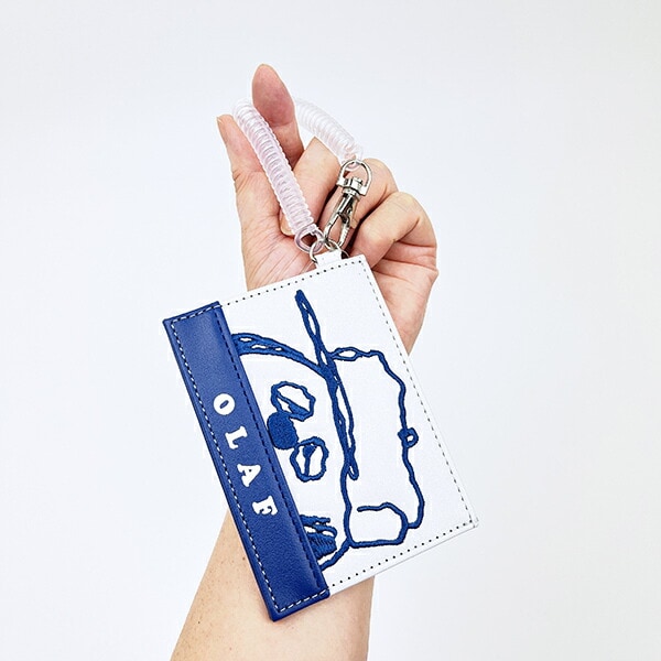 スヌーピー オラフ フェイスアップ 刺しゅう シングルパスケース 定期入れ SNOOPY