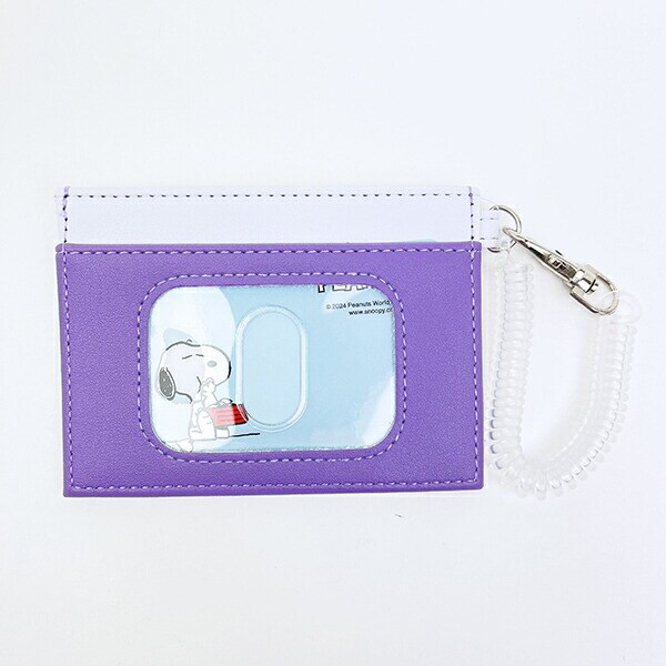 スヌーピー ジョー・クール フェイスアップ 刺しゅう シングルパスケース 定期入れ SNOOPY