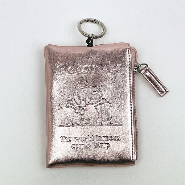 スヌーピー パスポーチ ピンク メタリック 定期入れ SNOOPY