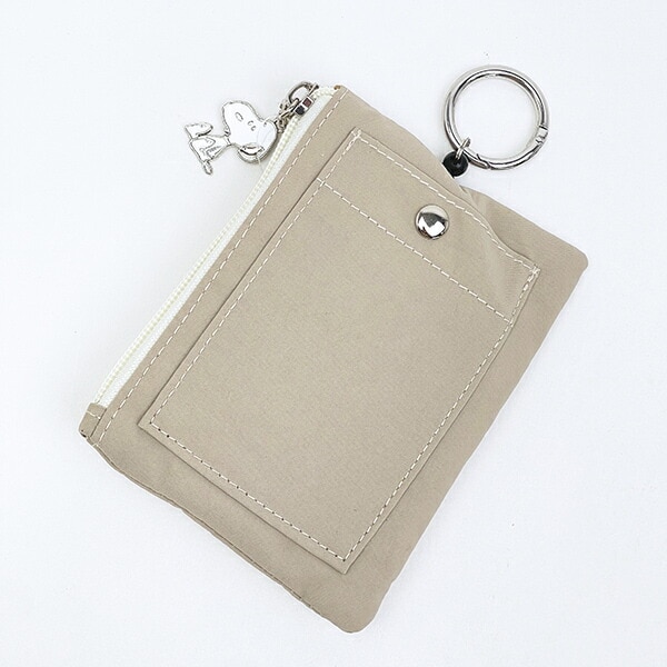 スヌーピー オール 刺繍パスポーチ ベージュ SNOOPY