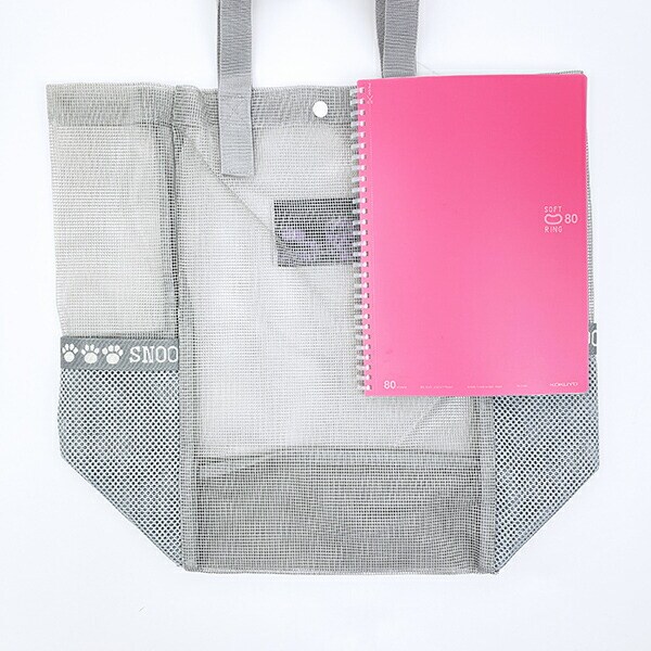 スヌーピー ラバーメッシュ ダブルハンドルトートバッグ (グレー) SNOOPY