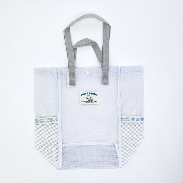 スヌーピー ラバーメッシュ ダブルハンドルトートバッグ (ホワイト) SNOOPY