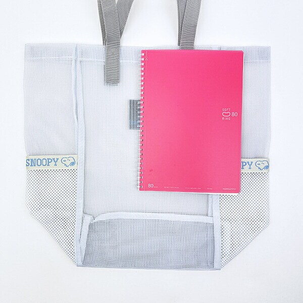 スヌーピー ラバーメッシュ ダブルハンドルトートバッグ (ホワイト) SNOOPY