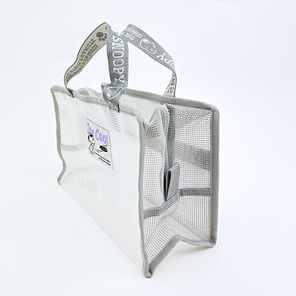 スヌーピー EVA ハンドル付きスクエアポーチ (グレー) SNOOPY