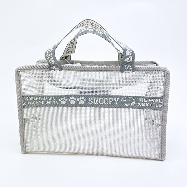 スヌーピー EVA ハンドル付きスクエアポーチ (グレー) SNOOPY