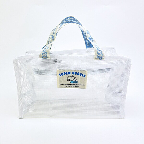 スヌーピー EVA ハンドル付きスクエアポーチ (ホワイト) SNOOPY