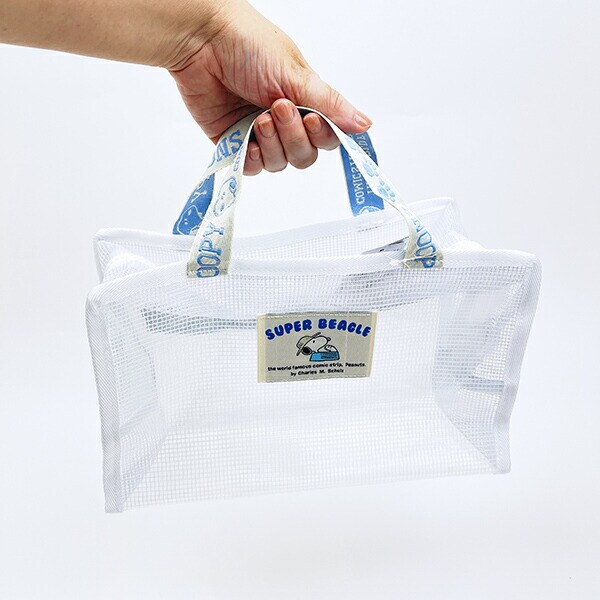 スヌーピー EVA ハンドル付きスクエアポーチ (ホワイト) SNOOPY