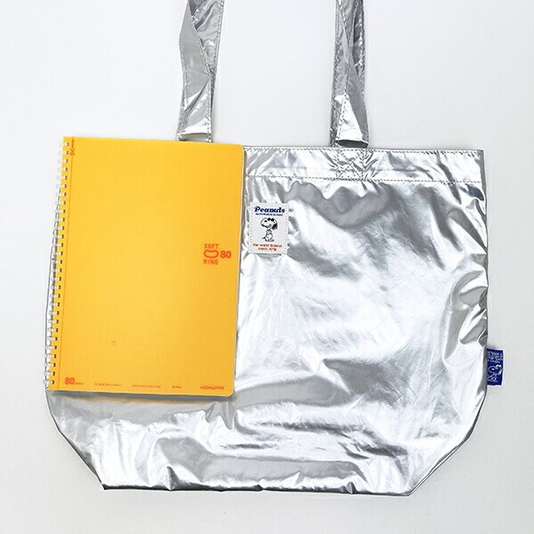 スヌーピー メタリック トートバッグ シルバー SNOOPY