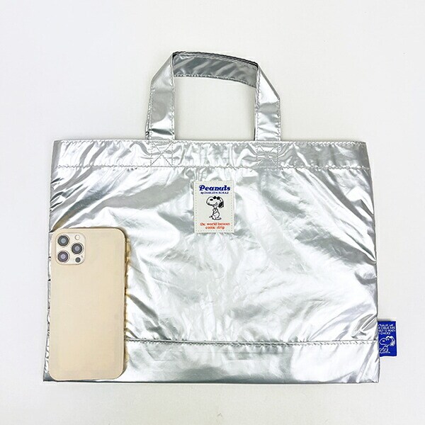 スヌーピー ジョー・クール レッスントートバッグ メタリック シルバー SNOOPY