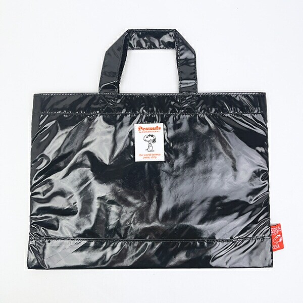 スヌーピー ジョー・クール レッスントートバッグ メタリック ブラック SNOOPY