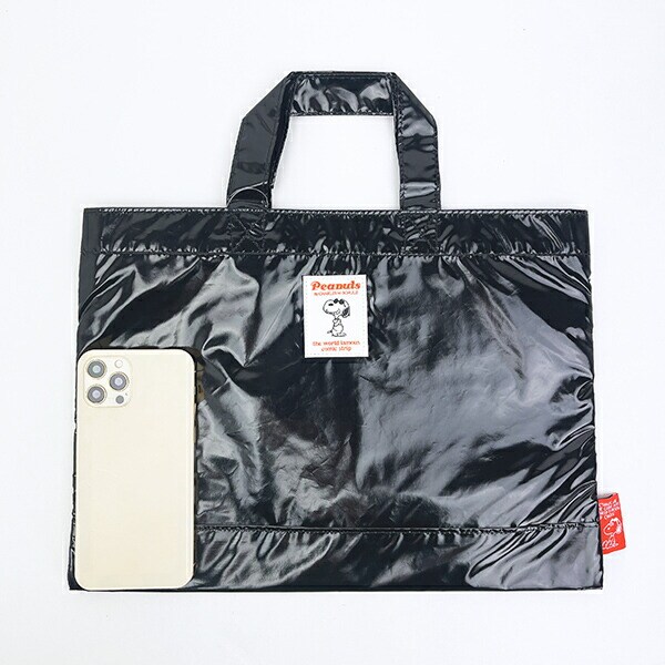 スヌーピー ジョー・クール レッスントートバッグ メタリック ブラック SNOOPY