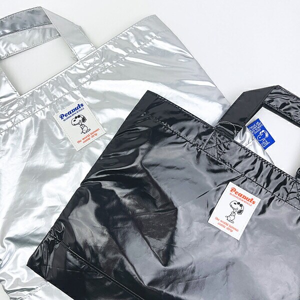 スヌーピー ジョー・クール レッスントートバッグ メタリック ブラック SNOOPY