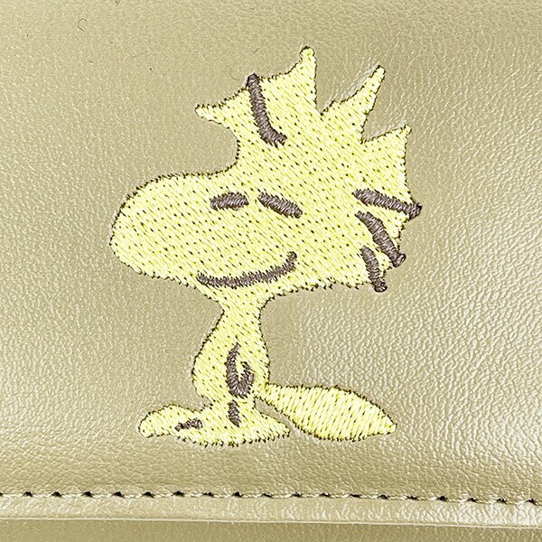 スヌーピー ウッドストック コンパクト三つ折財布 ベージュ SNOOPY