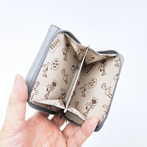 スヌーピー ジョー・クール コンパクト三つ折財布 グレー SNOOPY