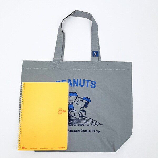 スヌーピー チャーリーブラウン トートバッグ (グレー) ベースボールシリーズ SNOOPY