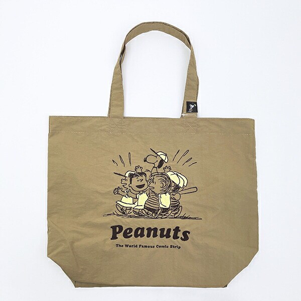 スヌーピー チャーリーブラウン トートバッグ (ベージュ) ベースボールシリーズ SNOOPY