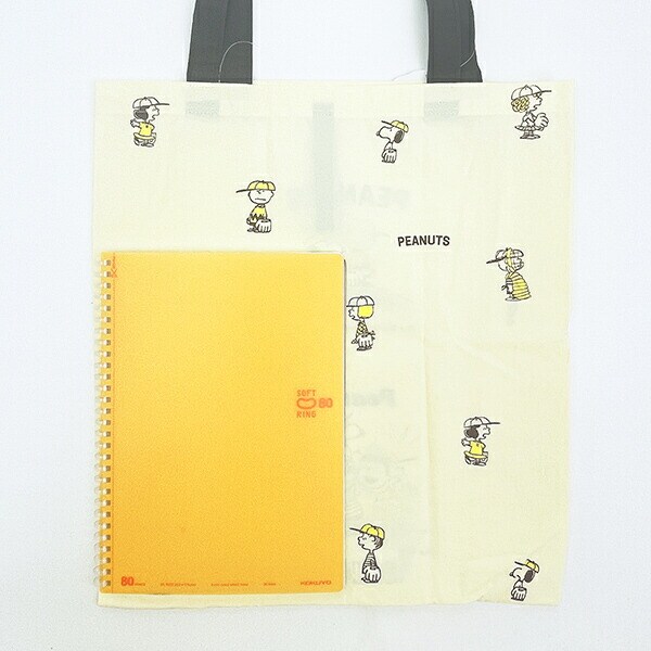 スヌーピー エコバッグ アイボリー BASEBALL PEANUT SNOOPY