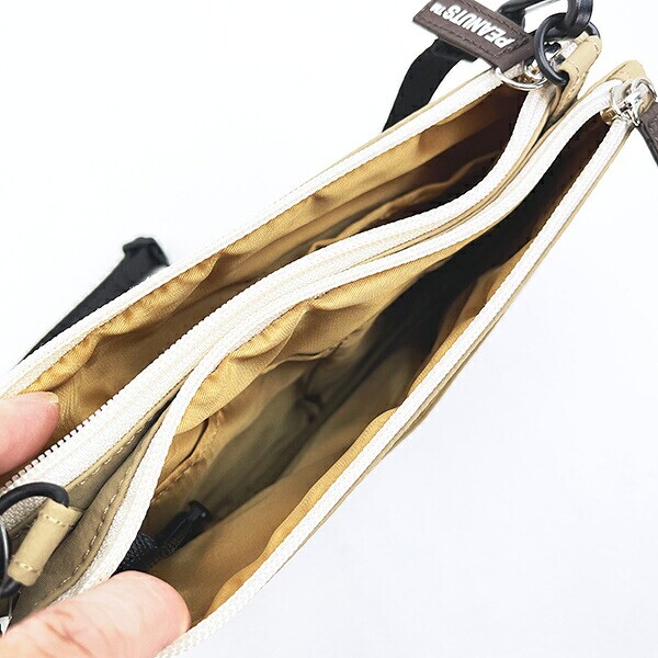 スヌーピー 2ルームショルダーバッグ ベースボール ベージュ SNOOPY