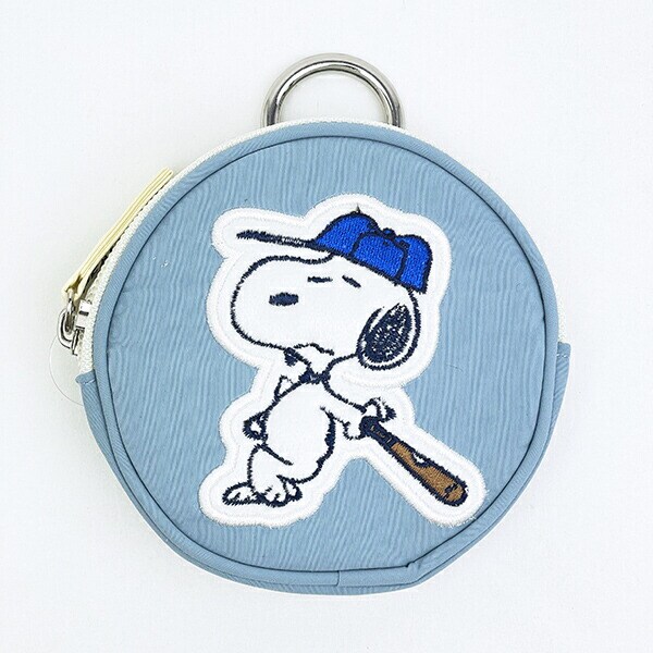 スヌーピー サークルポーチ グレー ベースボール SNOOPY