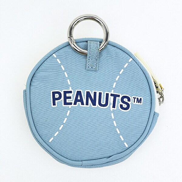 スヌーピー サークルポーチ グレー ベースボール SNOOPY