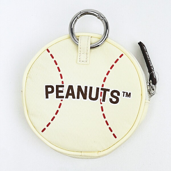 スヌーピー サークルポーチ アイボリー ベースボール SNOOPY