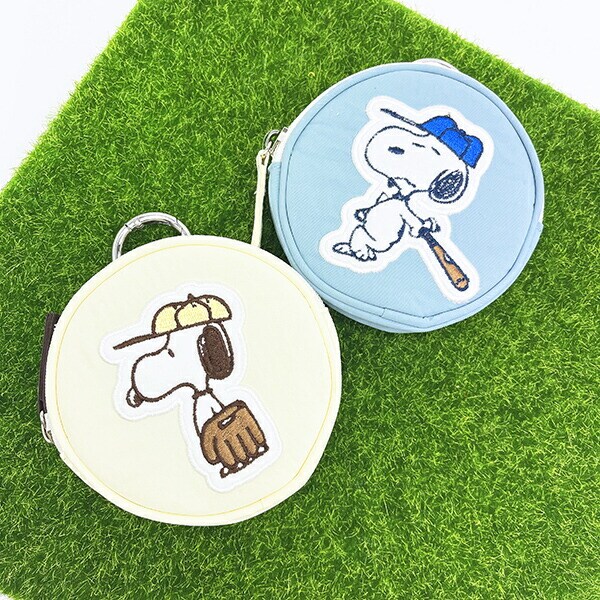 スヌーピー サークルポーチ アイボリー ベースボール SNOOPY