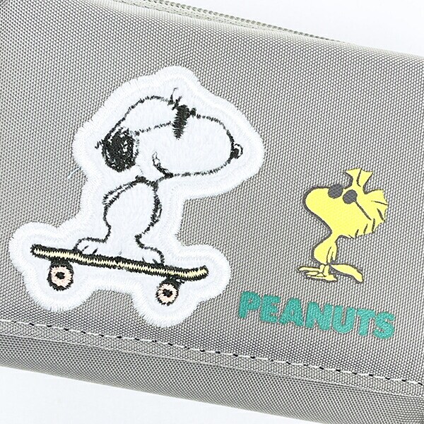 スヌーピー ジョー・クール コンパクト三つ折り財布 グレー SNOOPY