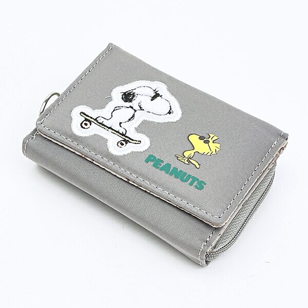 スヌーピー ジョー・クール コンパクト三つ折り財布 グレー SNOOPY