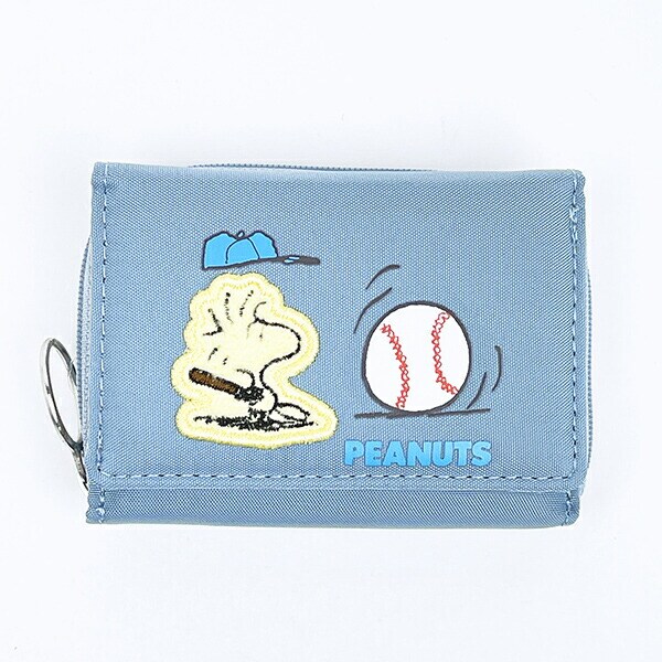 スヌーピー ウッドストック コンパクト三つ折り財布 ブルー SNOOPY