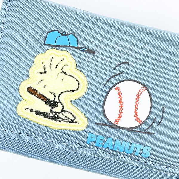 スヌーピー ウッドストック コンパクト三つ折り財布 ブルー SNOOPY