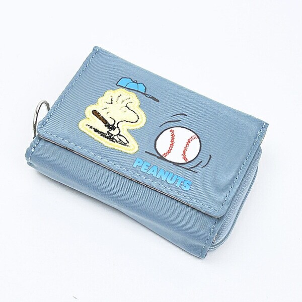 スヌーピー ウッドストック コンパクト三つ折り財布 ブルー SNOOPY
