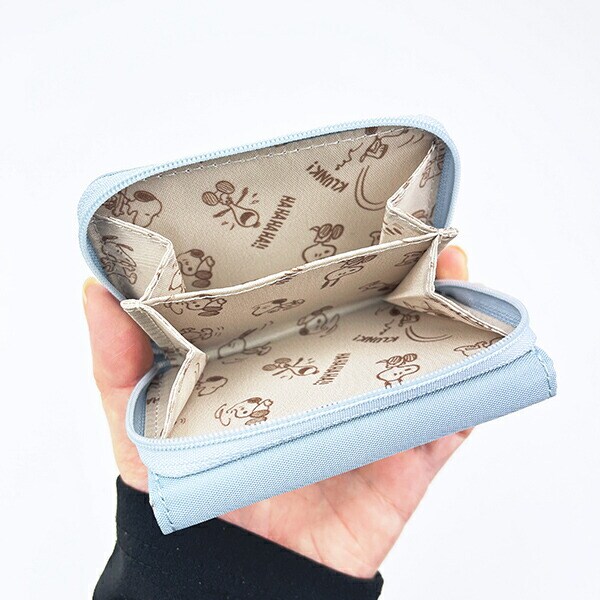 スヌーピー ウッドストック コンパクト三つ折り財布 ブルー SNOOPY