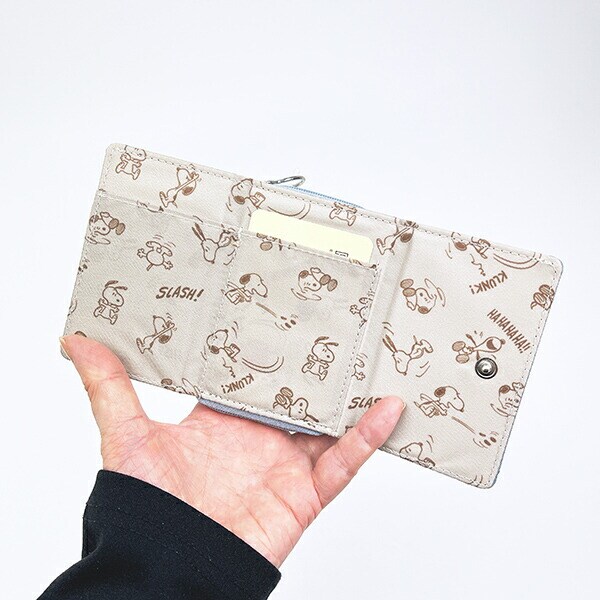 スヌーピー ウッドストック コンパクト三つ折り財布 ブルー SNOOPY