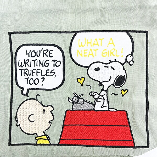 スヌーピー チャーリーブラウン ＡＬＬ刺しゅうショルダー巾着バッグ タイプライター SNOOPY