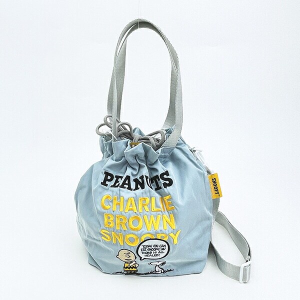 スヌーピー チャーリーブラウン ALL刺しゅうショルダー巾着バッグ SNOOPY