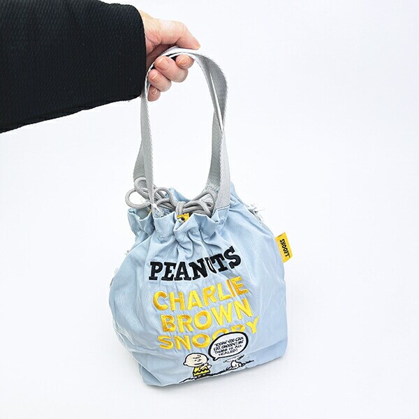 スヌーピー チャーリーブラウン ＡＬＬ刺しゅうショルダー巾着バッグ SNOOPY