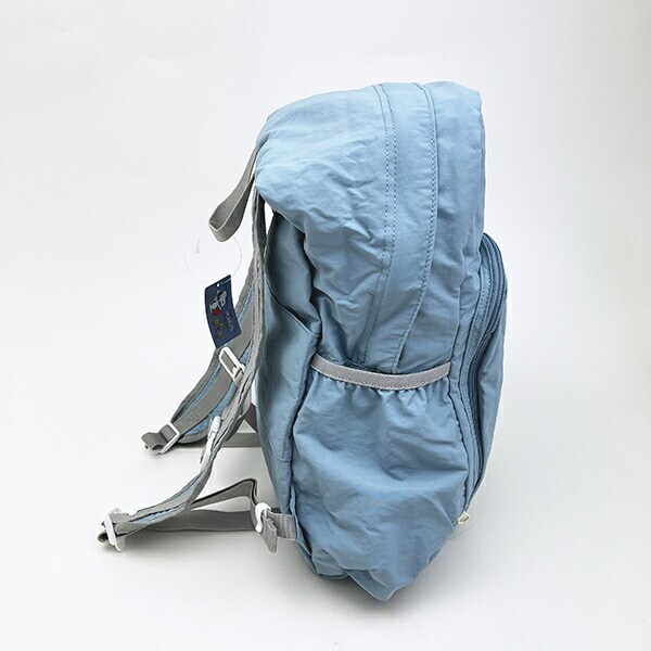 スヌーピー ウッドストック パッカブルリュックサック アップリケ刺しゅう ブルー バッグ SNOOPY