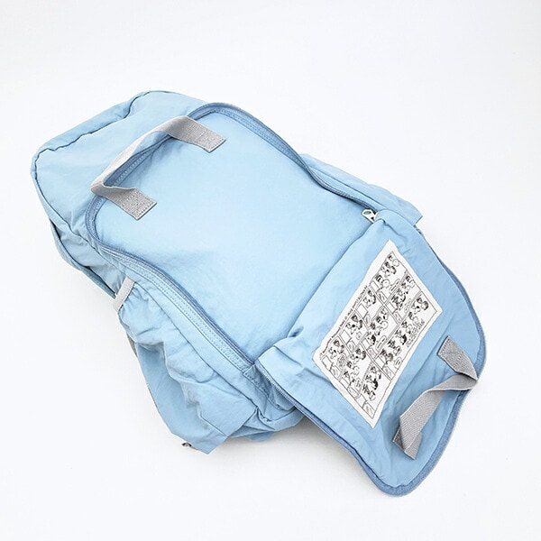 スヌーピー ウッドストック パッカブルリュックサック アップリケ刺しゅう ブルー バッグ SNOOPY