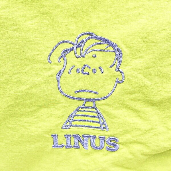 スヌーピー ライナス パッカブルリュックサック アップリケ刺しゅう グリーン バッグ SNOOPY