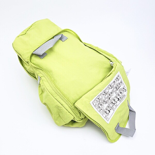 スヌーピー ライナス パッカブルリュックサック アップリケ刺しゅう グリーン バッグ SNOOPY