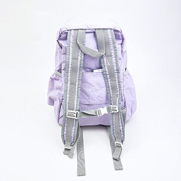 スヌーピー ルーシー パッカブルリュックサック アップリケ刺しゅう パープル バッグ SNOOPY