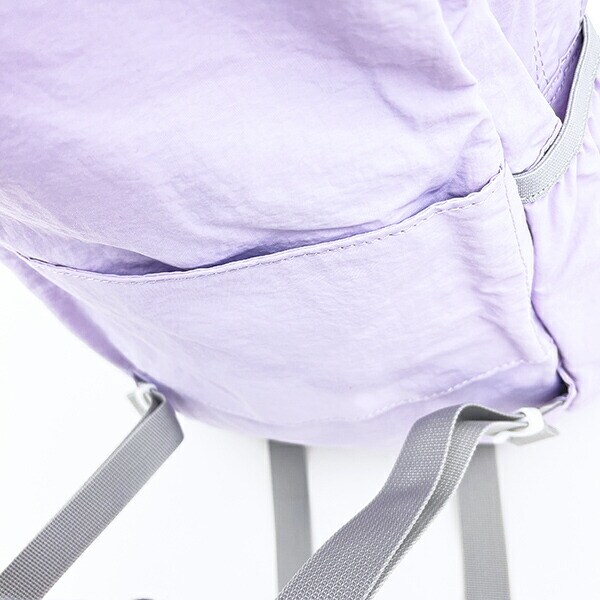 スヌーピー ルーシー パッカブルリュックサック アップリケ刺しゅう パープル バッグ SNOOPY