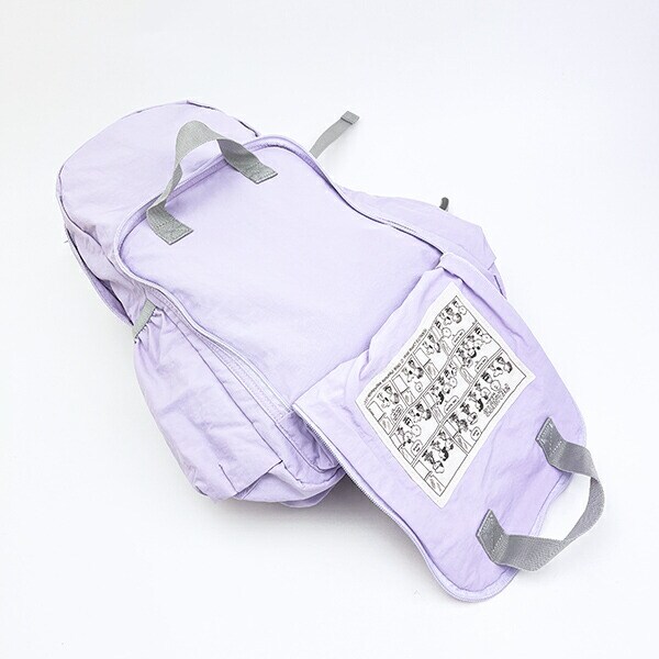 スヌーピー ルーシー パッカブルリュックサック アップリケ刺しゅう パープル バッグ SNOOPY