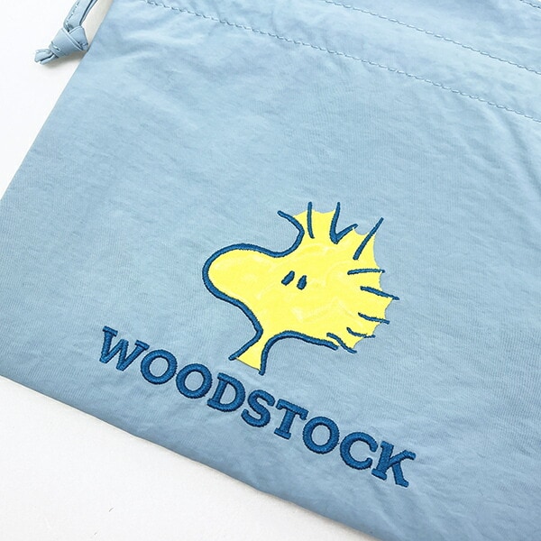 スヌーピー ウッドストック 巾着バッグ アップリケ刺繍 ランチ SNOOPY